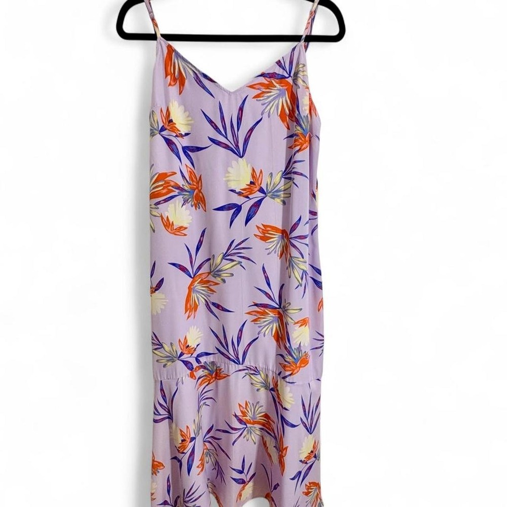 Lulus Quinlynn Midi Slip Dress Tropical Lavender Resortwear Beach wedding size L - Picture 4 of 7